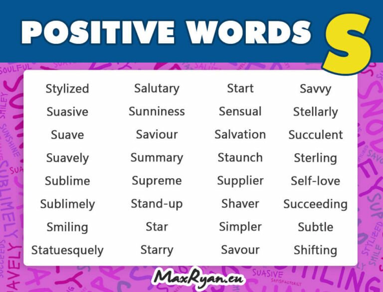 List of Positive Words That Start With S: Over 600 Good Words